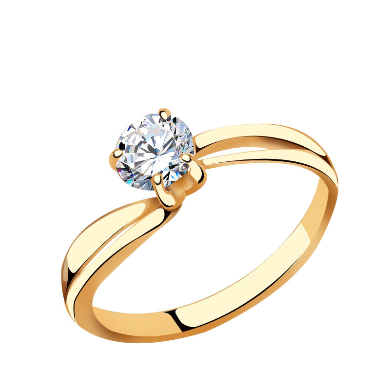 Золотое помолвочное кольцо AQUAMARINE с Swarovski