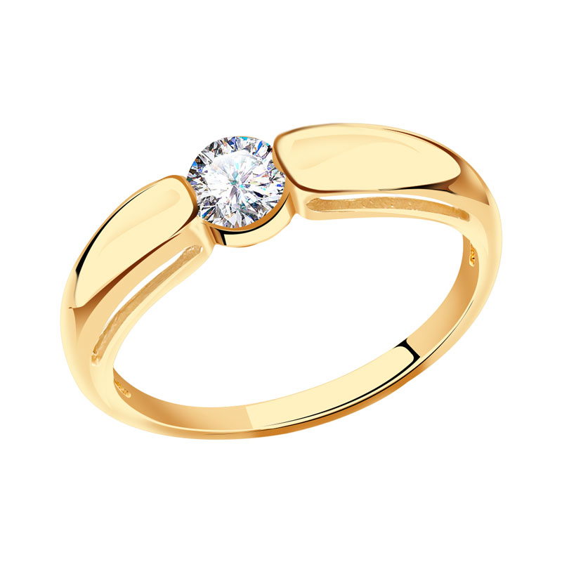 Золотое кольцо AQUAMARINE с Swarovski