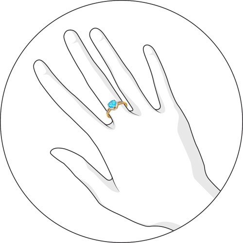 Золотое кольцо SOKOLOV с топазом и фианитом