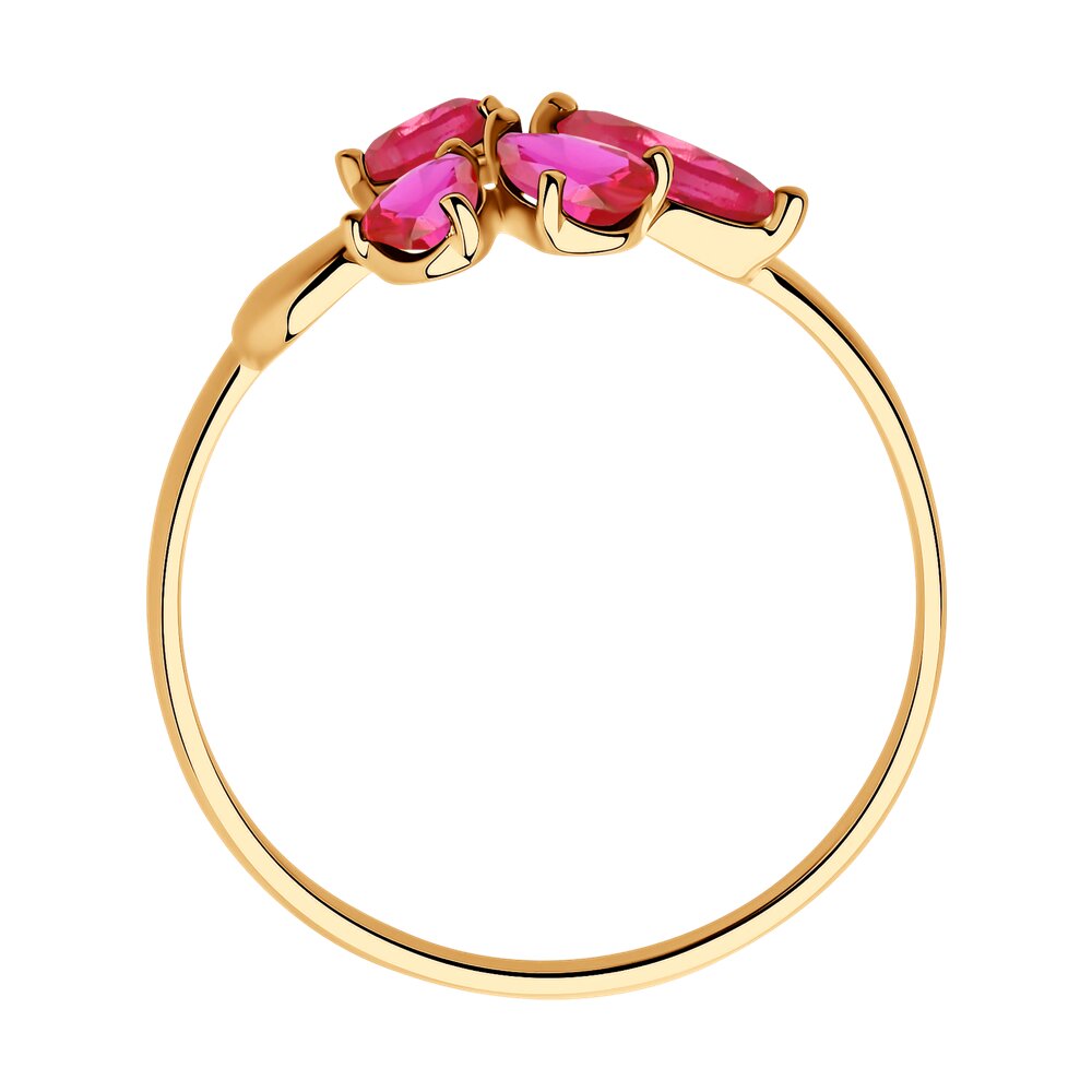 Золотое кольцо SOKOLOV с рубиновым корундом