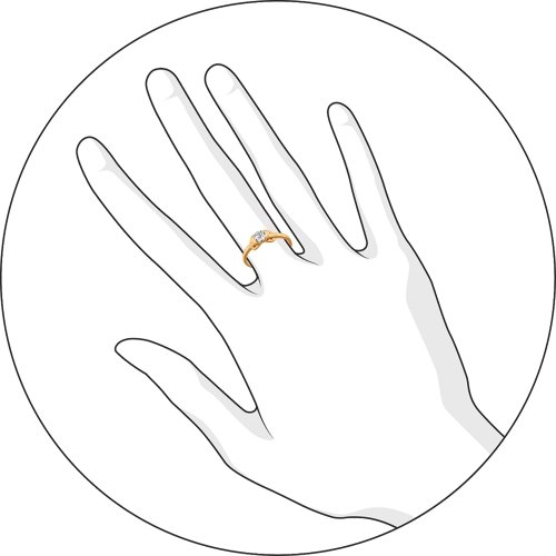 Золотое помолвочное кольцо SOKOLOV с Swarovski