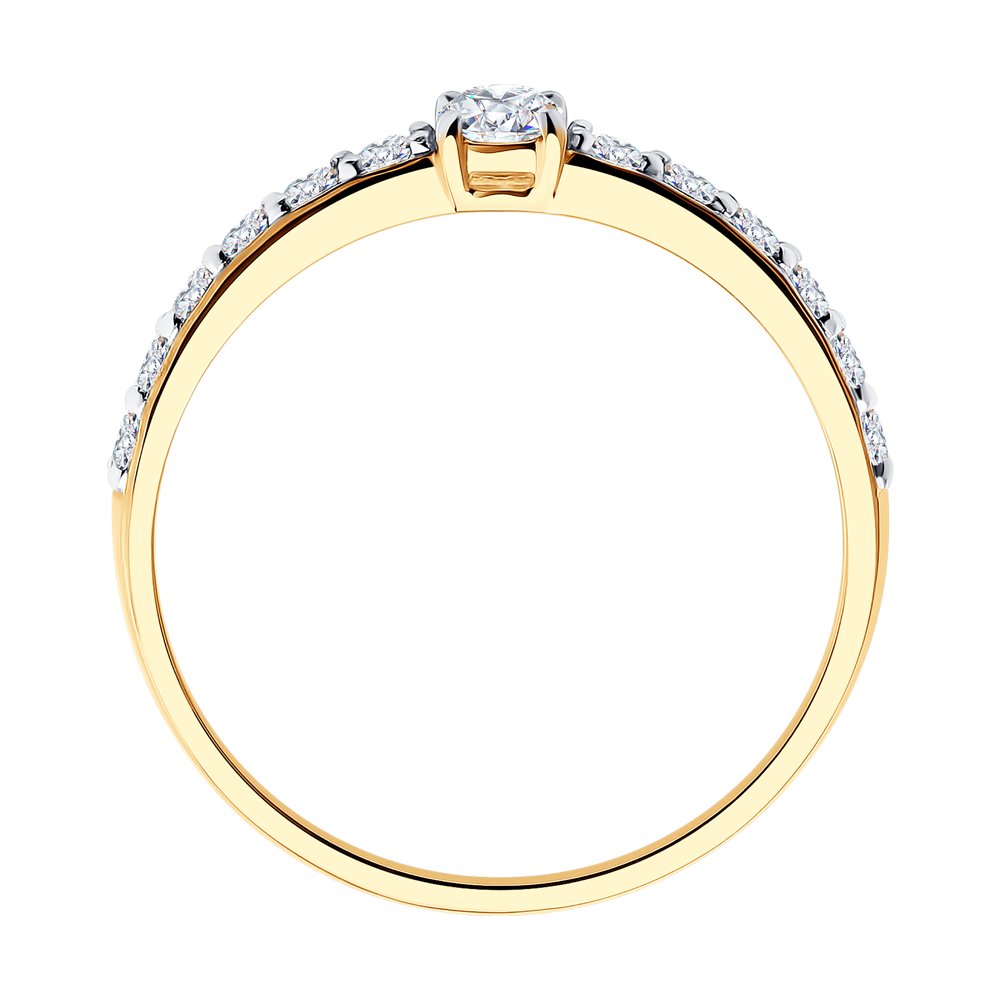 Золотое помолвочное кольцо SOKOLOV с Swarovski