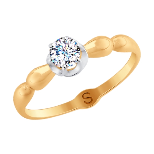Золотое кольцо SOKOLOV с Swarovski