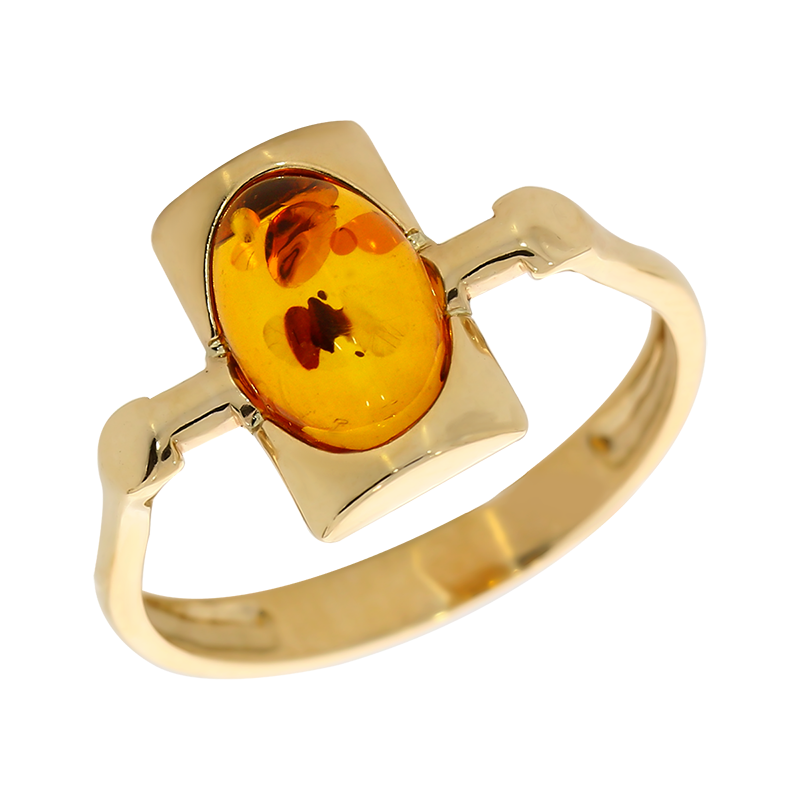 Золотое кольцо Дарвин с янтарём