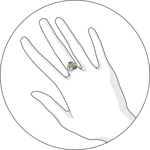 Серебряное кольцо SOKOLOV с топазом, фианитом, аметистом и гранатом