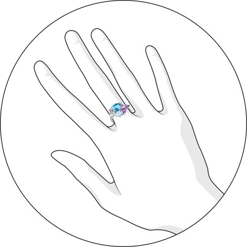 Серебряное кольцо SOKOLOV с топазом, фианитом, аметистом и эмалью