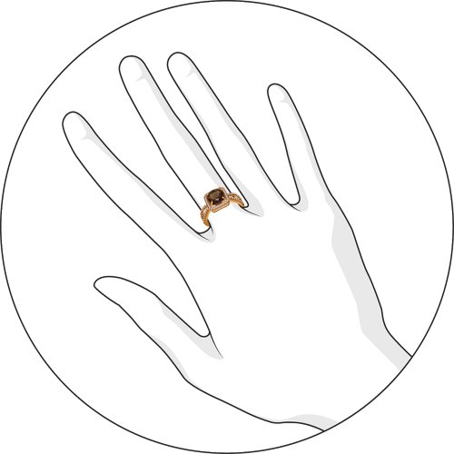 Кольцо из золочёного серебра SOKOLOV с фианитом и раухтопазом