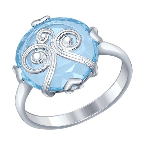Серебряное кольцо SOKOLOV с ситаллом цвета Топаз
