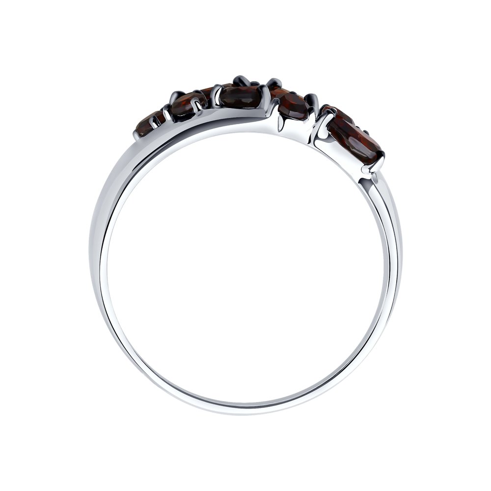 Серебряное кольцо SOKOLOV с гранатом, миксом камней и рубиновым корундом