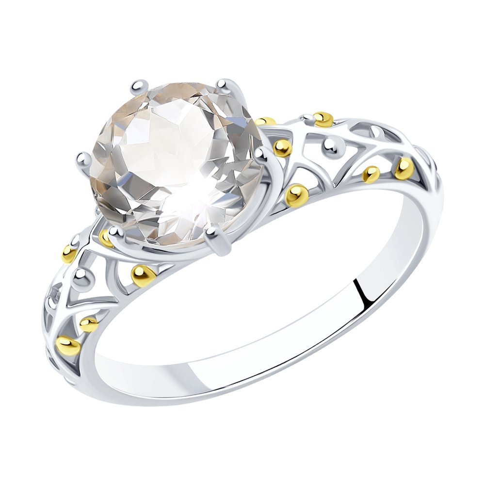Серебряное кольцо SOKOLOV с горным хрусталём