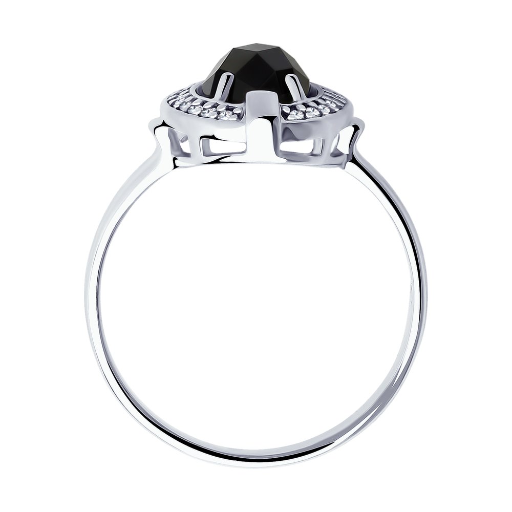 Серебряное кольцо SOKOLOV с фианитом и агатом