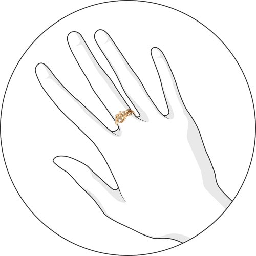 Кольцо из золочёного серебра SOKOLOV с фианитом