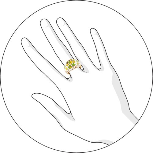 Кольцо из золочёного серебра SOKOLOV с эмалью
