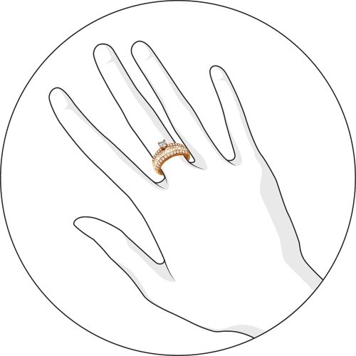 Кольцо из золочёного серебра SOKOLOV с фианитом и эмалью