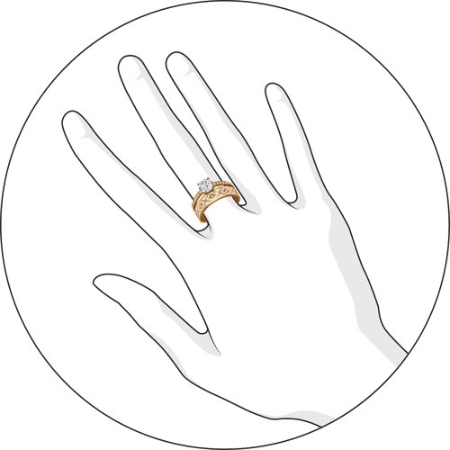 Кольцо из золочёного серебра SOKOLOV с фианитом и эмалью