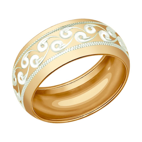 Обручальное кольцо из золочёного серебра 9 мм SOKOLOV