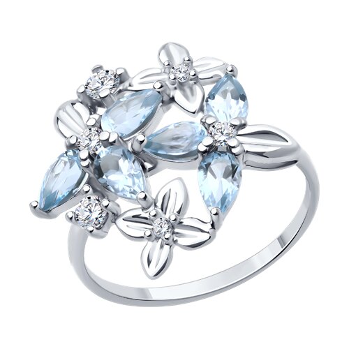 Серебряное кольцо Diamant с топазом и фианитом