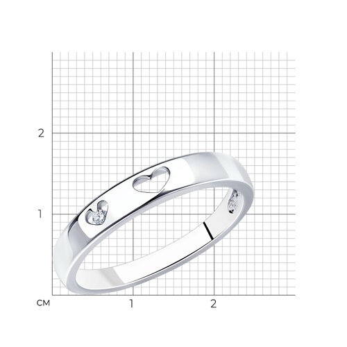 Помолвочное кольцо из серебра SOKOLOV с фианитом