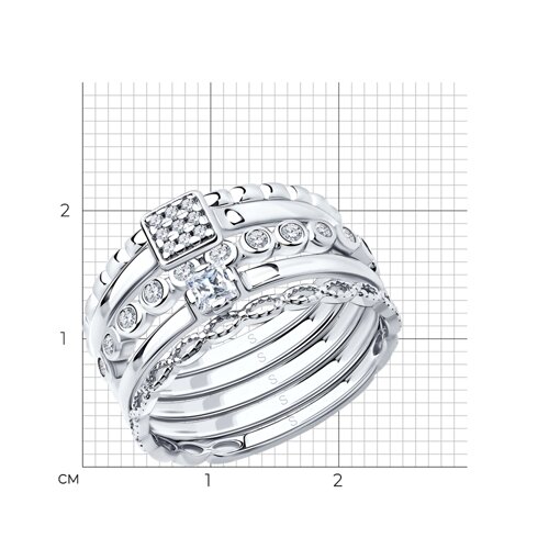 Серебряное кольцо-трансформер SOKOLOV с фианитом