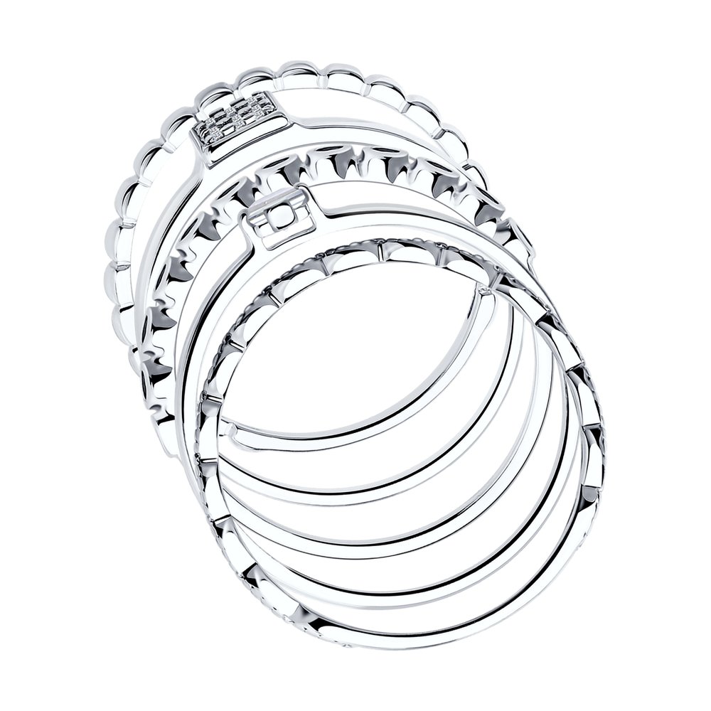 Серебряное кольцо-трансформер SOKOLOV с фианитом