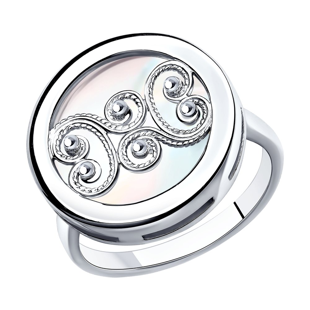 Серебряное кольцо SOKOLOV с перламутром