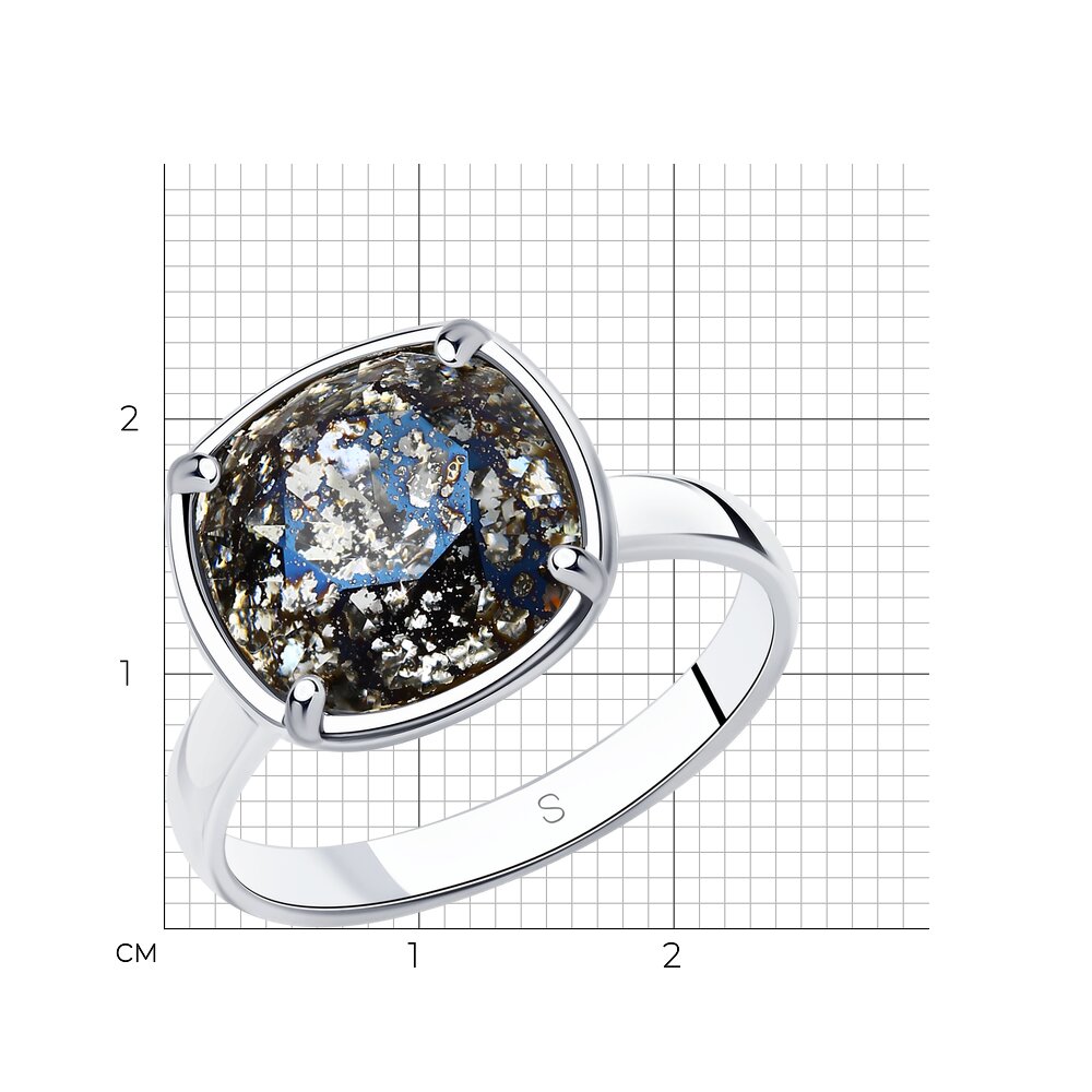 Серебряное кольцо SOKOLOV с кристаллом Swarovski