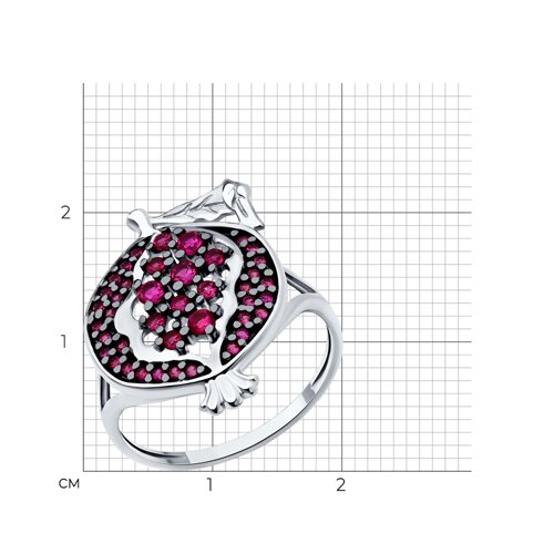 Серебряное кольцо SOKOLOV с рубиновым корундом