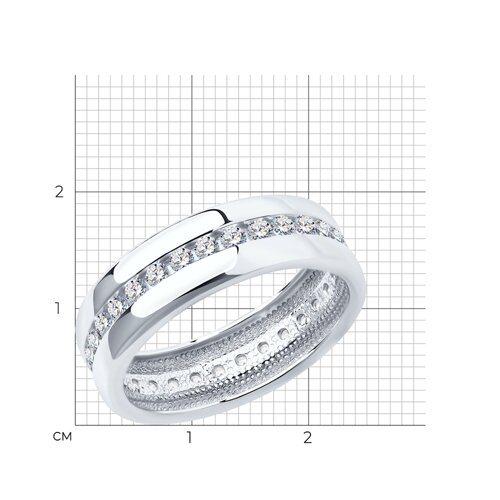 Серебряное обручальное кольцо 5 мм SOKOLOV с фианитом
