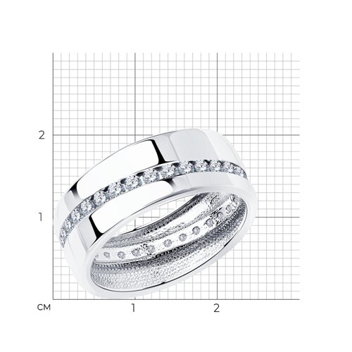 Серебряное обручальное кольцо 6 мм SOKOLOV с фианитом