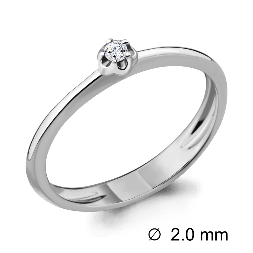 Помолвочное кольцо из белого золота AQUAMARINE с бриллиантом