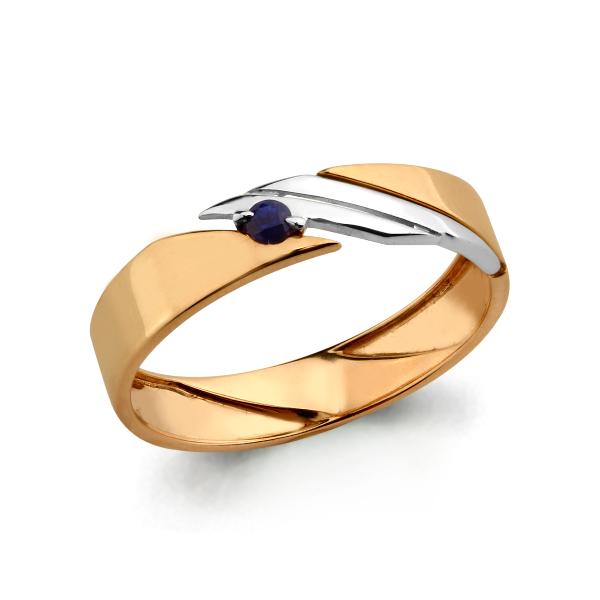 Золотое кольцо AQUAMARINE с сапфиром
