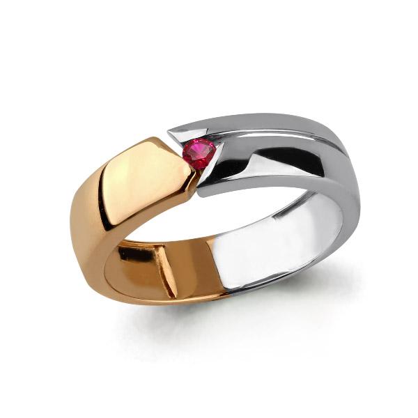 Золотое кольцо AQUAMARINE с рубином