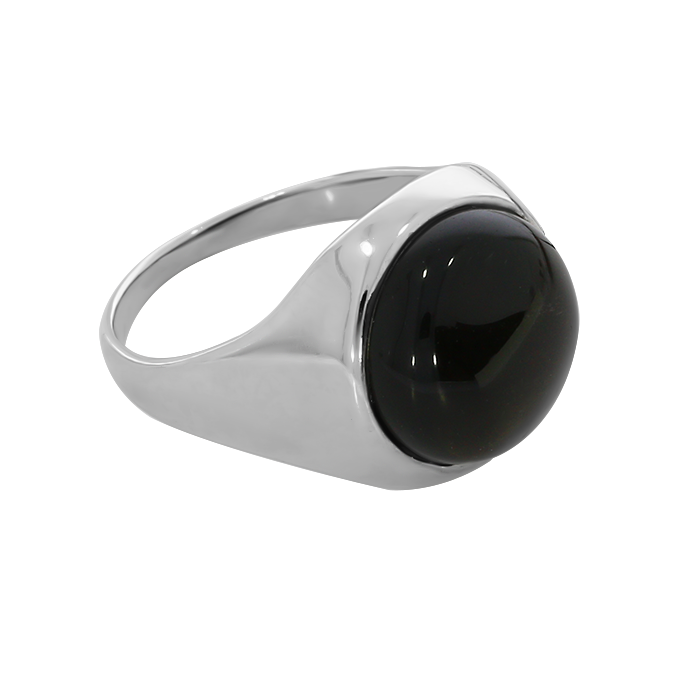 Серебряное кольцо Белая ворона с ювелирным кристаллом