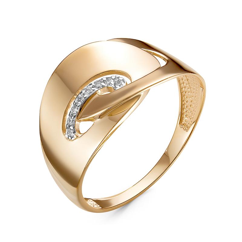 Золотое кольцо КЮЗ Del'ta с фианитом