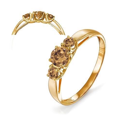 Золотое кольцо КЮЗ Del'ta с раухтопазом