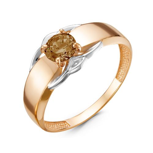 Золотое кольцо КЮЗ Del'ta с раухтопазом