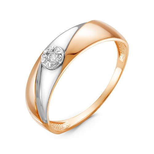 Золотое помолвочное кольцо КЮЗ Del'ta с бриллиантом
