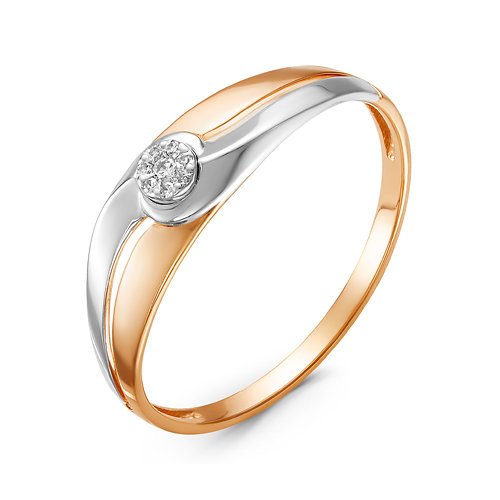 Золотое помолвочное кольцо КЮЗ Del'ta с бриллиантом