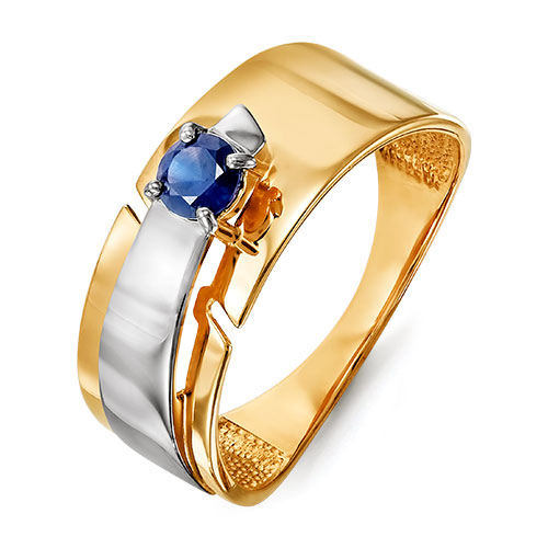 Золотое кольцо КЮЗ Del'ta с сапфировым корундом