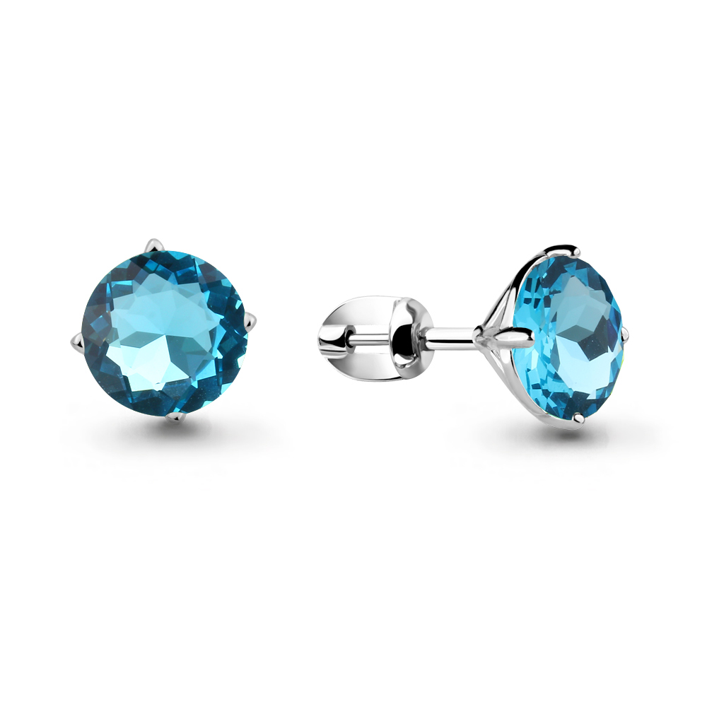 Серебряные серьги Aquamarine а4717305 с топазом