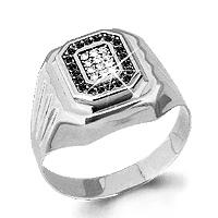 Серебряное кольцо AQUAMARINE с фианитом и ювелирным кристаллом