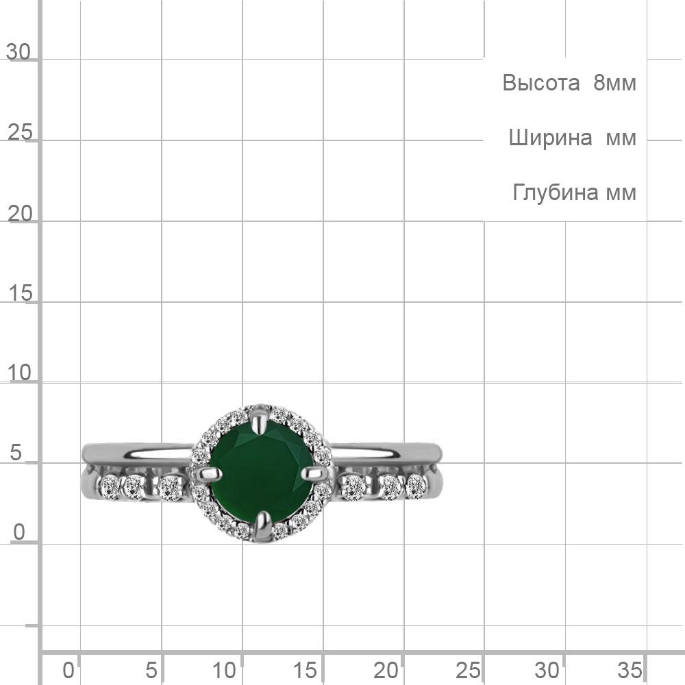 Серебряное кольцо AQUAMARINE с фианитом и агатом