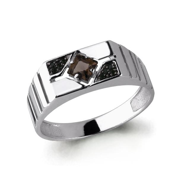 Серебряное кольцо AQUAMARINE с кварцем и ювелирным кристаллом