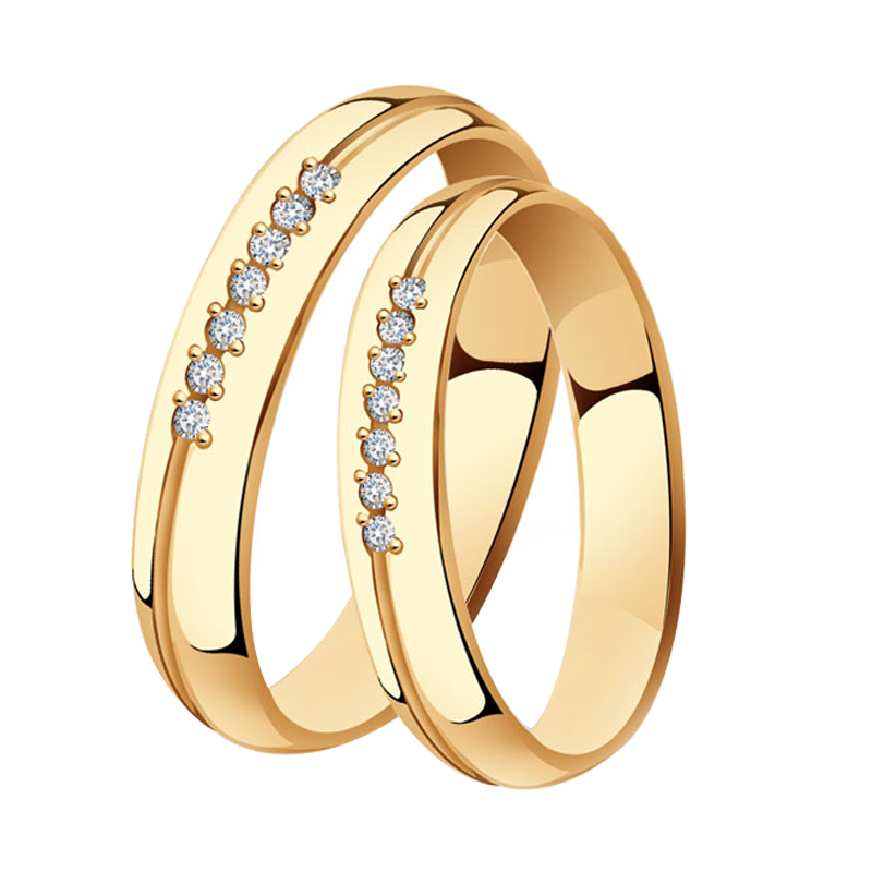 Золотое обручальное кольцо 4 мм Александра с фианитом