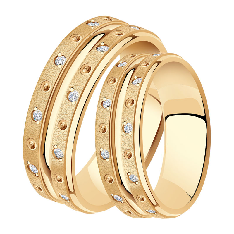 Золотое обручальное кольцо 6 мм Александра с фианитом
