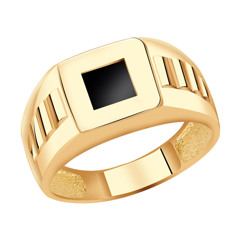 Золотое кольцо Красносельский ювелир с ониксом