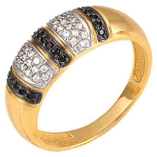 Золотое кольцо Красносельский ювелир с фианитом
