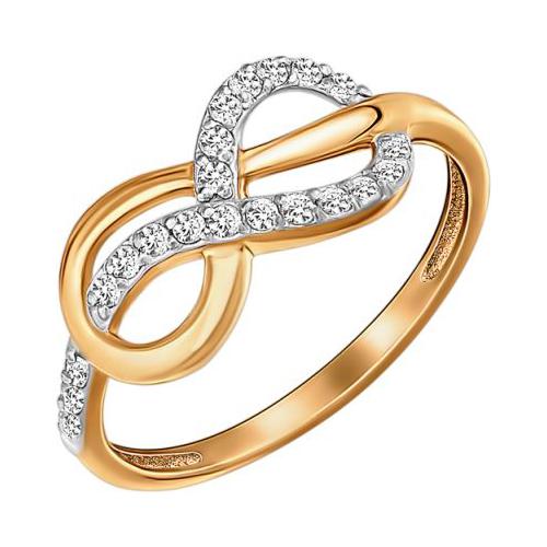 Золотое кольцо Красносельский ювелир с фианитом