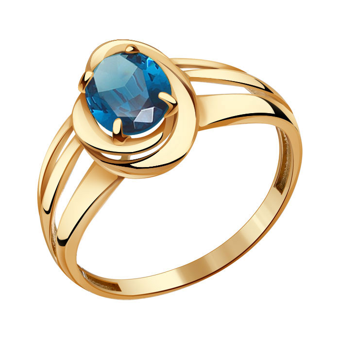 Золотое кольцо Александра с Лондон топазом