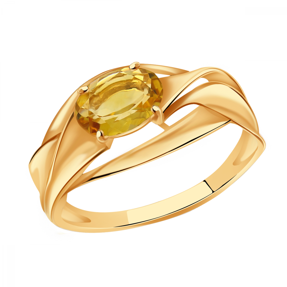 Золотое кольцо Александра с цитрином